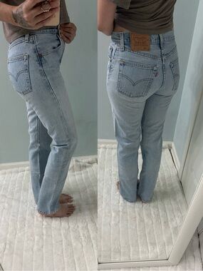 Vintage Levis 501 Jeans Light Faded Blue 24